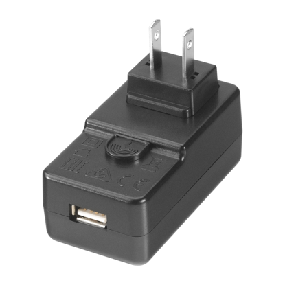 Picture of USB Power Supply, 100-240 VAC Input with US plug, Output = 5 V, 2.5 A